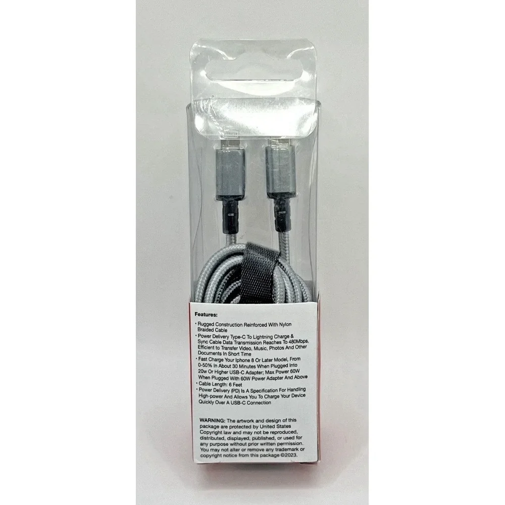 PowerXcel Charge Cable Type C To Light Charge & Sync 6 FT Powerful